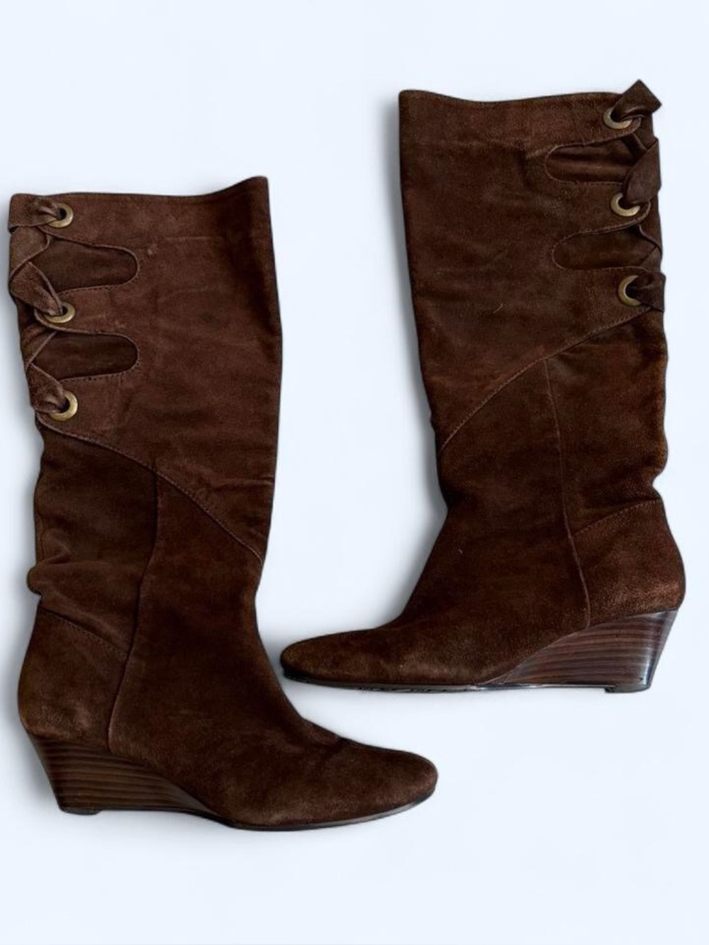 00s Brown Suede Thigh High Boots